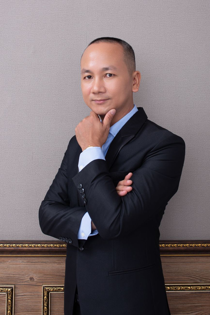 A portrait of a male client, pool owner